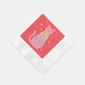  cute cat sweet rainbow hearts pastel gradient 縁ありカクテルナプキン (角)