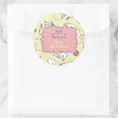 Cute Cat Thank You Birthday ラウンドシール (バッグ)