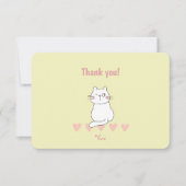 Cute Cat Thank You Birthday Party サンキューカード (正面)