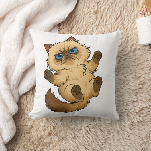 Cute Cat Throw Pillow クッション (ブランケット)