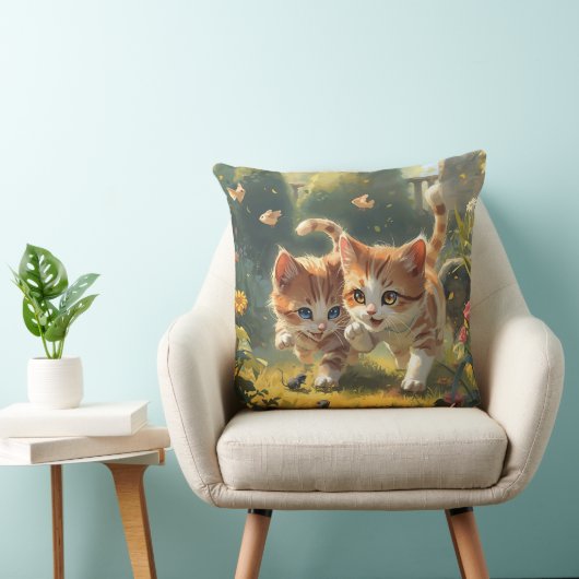 Cute Cat Throw Pillow クッション (椅子)