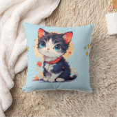 cute cat throw pilow  クッション (ブランケット)