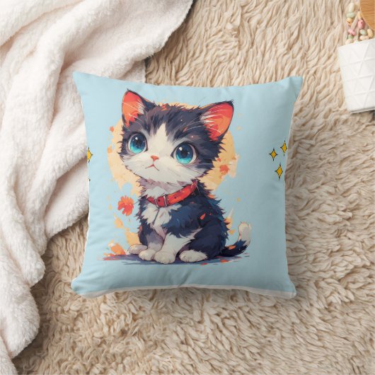 cute cat throw pilow  クッション (ブランケット)