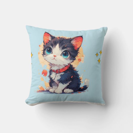 cute cat throw pilow  クッション (正面)