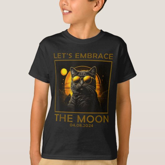 Cute Cat Total Solar Eclipse Embrace Tシャツ (正面)