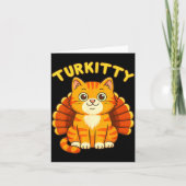 Cute Cat Turkey Funny Thanksgiving For Men Women K カード (正面)