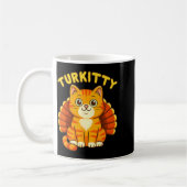 Cute Cat Turkey Funny Thanksgiving For Men Women K コーヒーマグカップ (左)