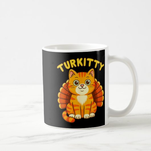 Cute Cat Turkey Funny Thanksgiving For Men Women K コーヒーマグカップ (右)