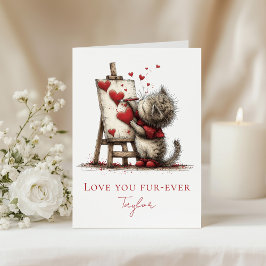 Cute Cat Valentine’s Day Card – Love You Fur-ever シーズンカード