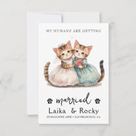 Cute Cat Wedding Invitation セーブザデート