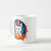 Cute Cat Witch Pumpkin コーヒーマグカップ (正面左)