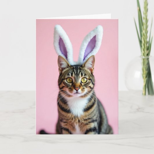 Cute Cat With Ears Portrait Card カード (正面)