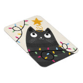 Cute cat with lights and tree-topper Christmas マグネット (右側)