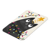 Cute cat with lights and tree-topper Christmas マグネット (左側)