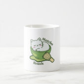  Cute cat with matcha drink コーヒーマグカップ (中央)