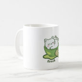 Cute cat with matcha drink コーヒーマグカップ (正面左)