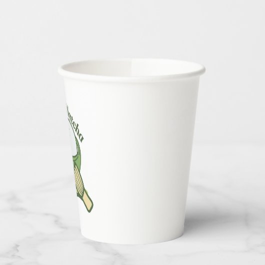 Cute cat with matcha drink 紙コップ (左)