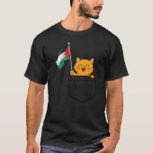 Cute Cat with Palestine Flag Palestinian Support A Tシャツ (正面)
