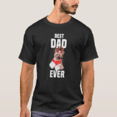 Cute cat with reindeer costume Best Dad Ever  Tシャツ (正面)