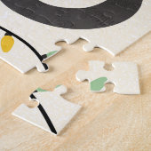 Cute cat with Santa hat and lights Christmas ジグソーパズル (側面)