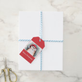 Cute Cat with Santa Hat Square Stickers ギフトタグ (より糸付き)