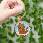 Cute Cat with Scarf Keychain キーホルダー (手)
