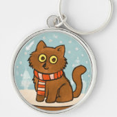Cute Cat with Scarf Keychain キーホルダー (正面)