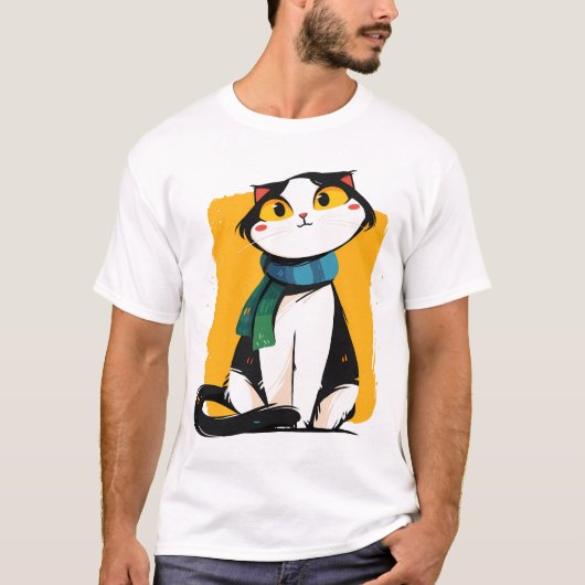 Cute Cat with Scarf Tシャツ (正面)