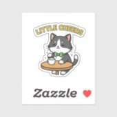Cute Cat With Tiny Green Beer Mug Cheers Sticker シール (シート)