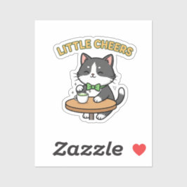 Cute Cat With Tiny Green Beer Mug Cheers Sticker シール