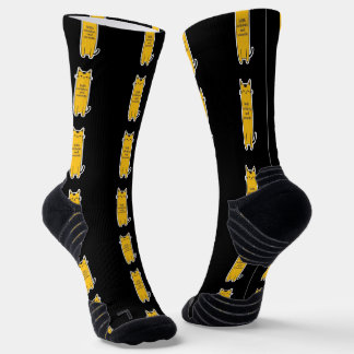 Cute Cat With Whisker Warmth Minimalist Design ソックス