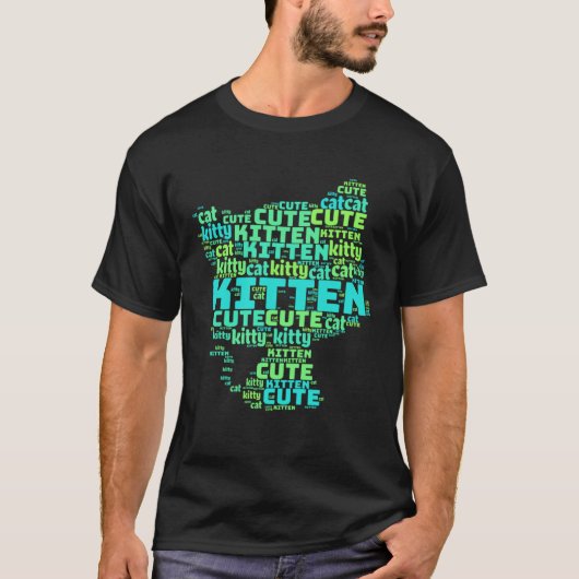 Cute cat word or kitten word cloud tシャツ (正面)
