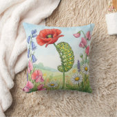 Cute Caterpillar and Flowers Tiny Insects  クッション (ブランケット)