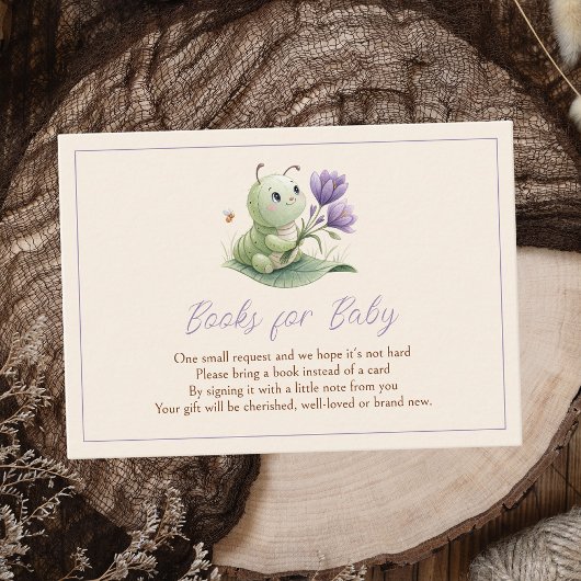 Cute Caterpillar Baby Shower Books For Baby エンクロージャーカード
