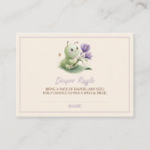 Cute Caterpillar Baby Shower Diaper Raffle エンクロージャーカード (正面)