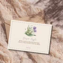 Cute Caterpillar Baby Shower Diaper Raffle エンクロージャーカード