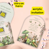 Cute Caterpillar Garden Baby Shower Invitation アクリル招待状