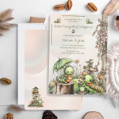 Cute Caterpillar Garden Baby Shower Invitation 招待状