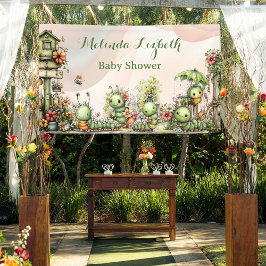 Cute Caterpillar Garden Baby Shower Party 横断幕