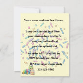 Cute Caterpillar Party DIGITAL DOWNLOAD INVITATION 招待状 (裏面)