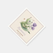 Cute Caterpillar Personalized Name Baby Shower スタンダードカクテルナプキン (角)
