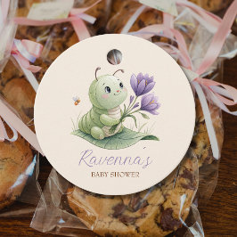 Cute Caterpillar Personalized Name Baby Shower フェイバータグ