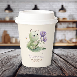 Cute Caterpillar Personalized Name Baby Shower 紙コップ