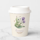 Cute Caterpillar Personalized Name Baby Shower 紙コップ (正面)