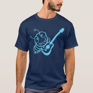 Cute Caterpillar Plays Guitar Bass Party Guitarist Tシャツ