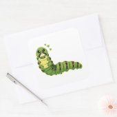 Cute Caterpillar with Hearts スクエアシール (封筒)