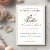 Cute Catholic Church Elegant Girl First Communion 招待状