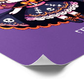 Cute catrina girl halloween personalized ポスター (角)
