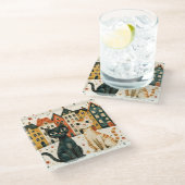 Cute Cats ガラスコースター (アングル)