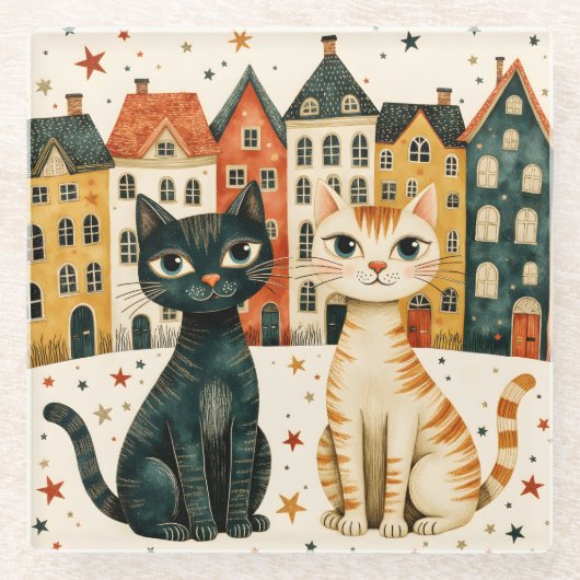 Cute Cats ガラスコースター (正面)